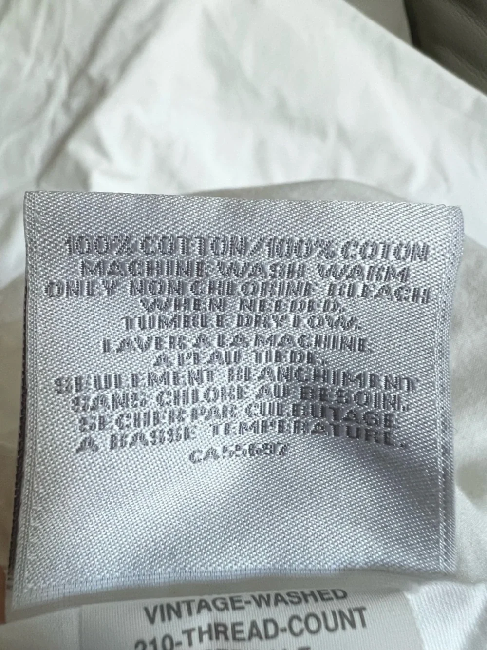 RH White Italian Cotton Duvet Cover California King Restoration Hardware Percale